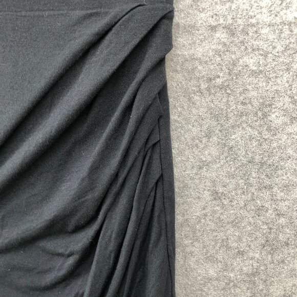 Helmut Lang Ruched Side Pull On Jersey Skirt Womens M Black Wool Modal Blend - Picture 8 of 11